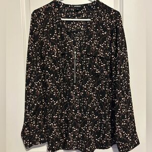 Express Vine Print Long Sleeve Blouse